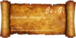 Csernák Gergely névjegykártya